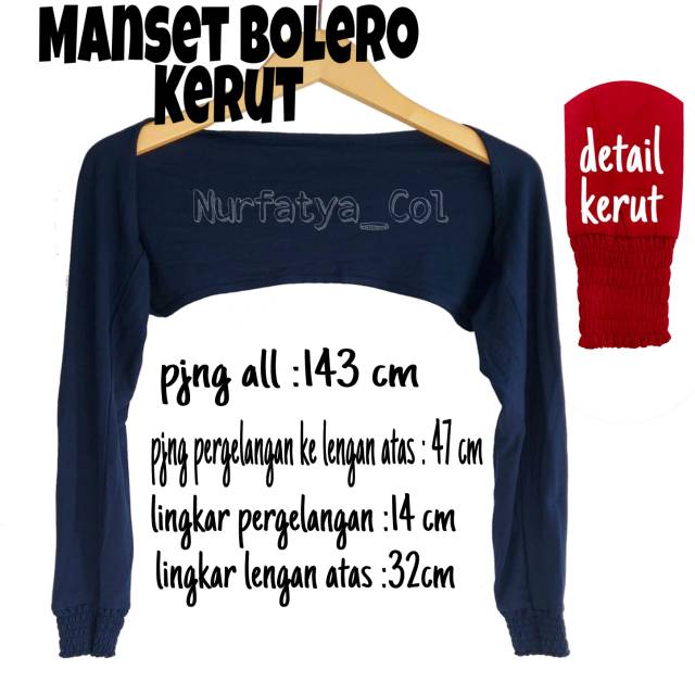 Manset Tangan Bolero Kerut Manset  Tangan Sambung Manset Balero