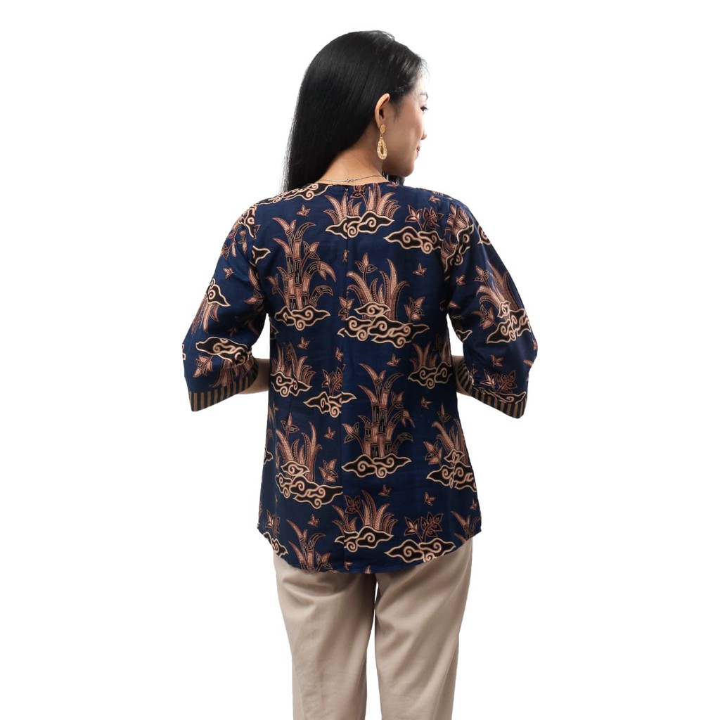 Couple Batik Blouse Wanita Kemeja Pria S-M-L-XL-XXL-3L-4L-5L  Batik Dua Putri Collection