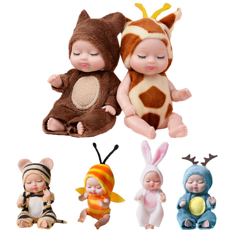 11cm Baby Sleeping Doll Dress Up Movable Joints Doll Cute Newborn Baby Doll Toy Simulation Rebirth Soothe Doll DIY Children Toy Kids Gift