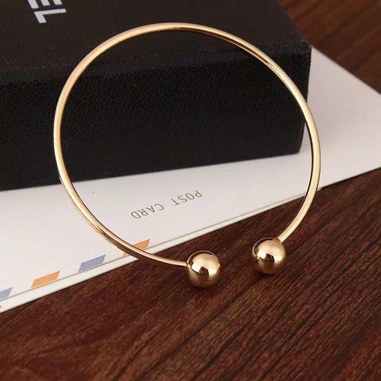 Gelang Bangle Model Terbuka Gaya Korea Dua Warna untuk Wanita