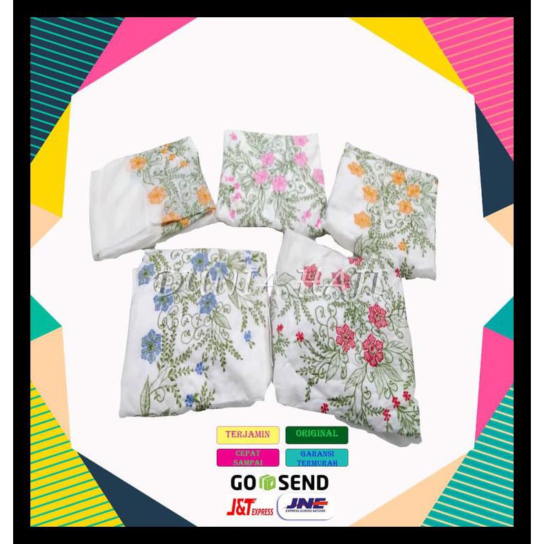 MUKENA PUTIH KATUN BSY BORDIR MURAH MOTIF BUNGA TIMBUL MUKENAH DEWASA