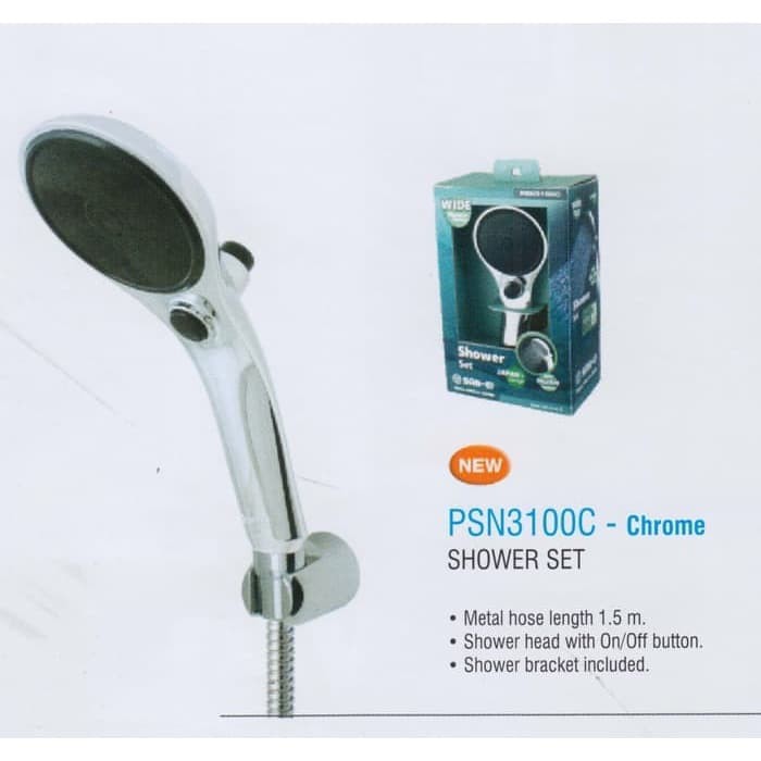 SANEI HEAD SHOWER/ SHOWER WITH ON OFF BUTTON PSN 3100C - Chrome