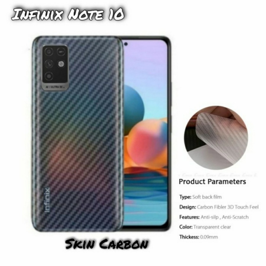 INFINIX NOTE 30 NOTE 30 PRO NOTE 11 NOTE 11 PRO NOTE 10 NOTE 10 PRO ANTI GORES BELAKANG BACK SKIN CARBON GARSKIN KARBON ANTI JAMUR PELINDUNG ANTI JAMURAN