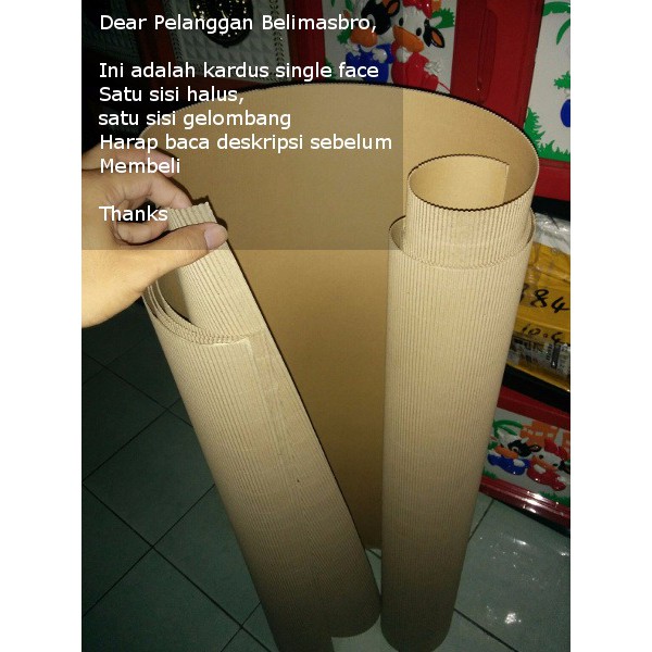 

FRESH Kardus Single Face Karton Lembaran Polos 100 x 100 cm isi 5 lembar ISTIMEWA