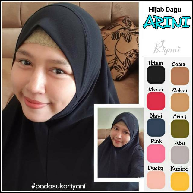 Hijab Dagu Arini Kerudung Polos Jumbo Nonpet by RIYANI