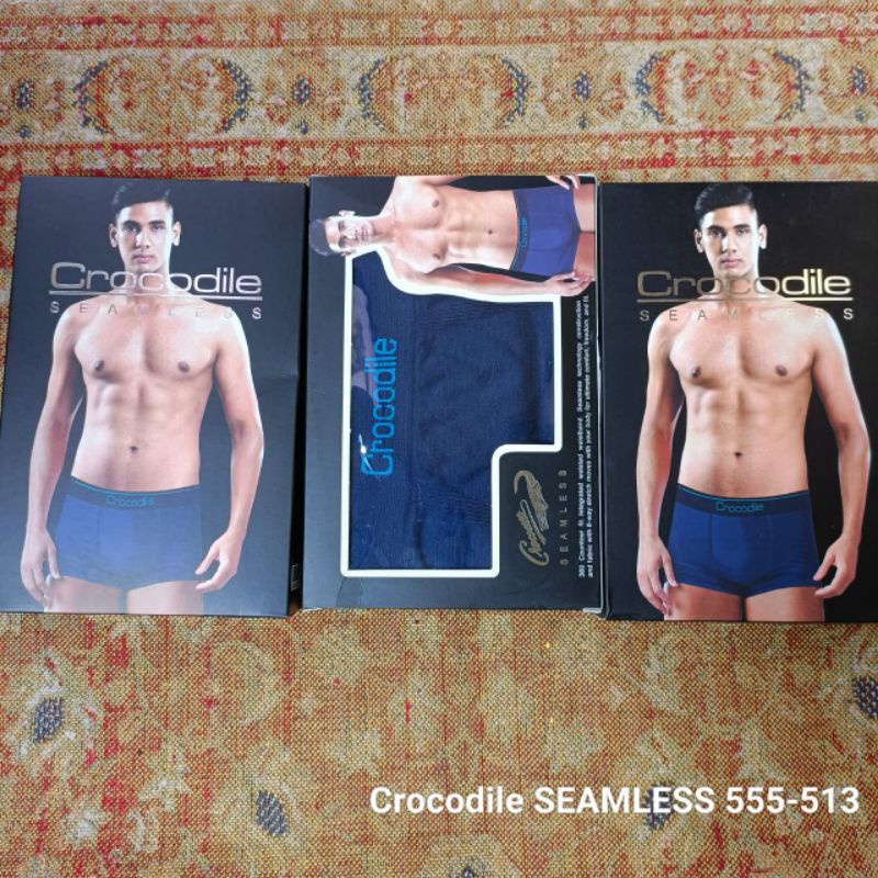 Crocodile SEAMLESS cd Boxer pria 555-513 Sekotak Isi 1 Pcs