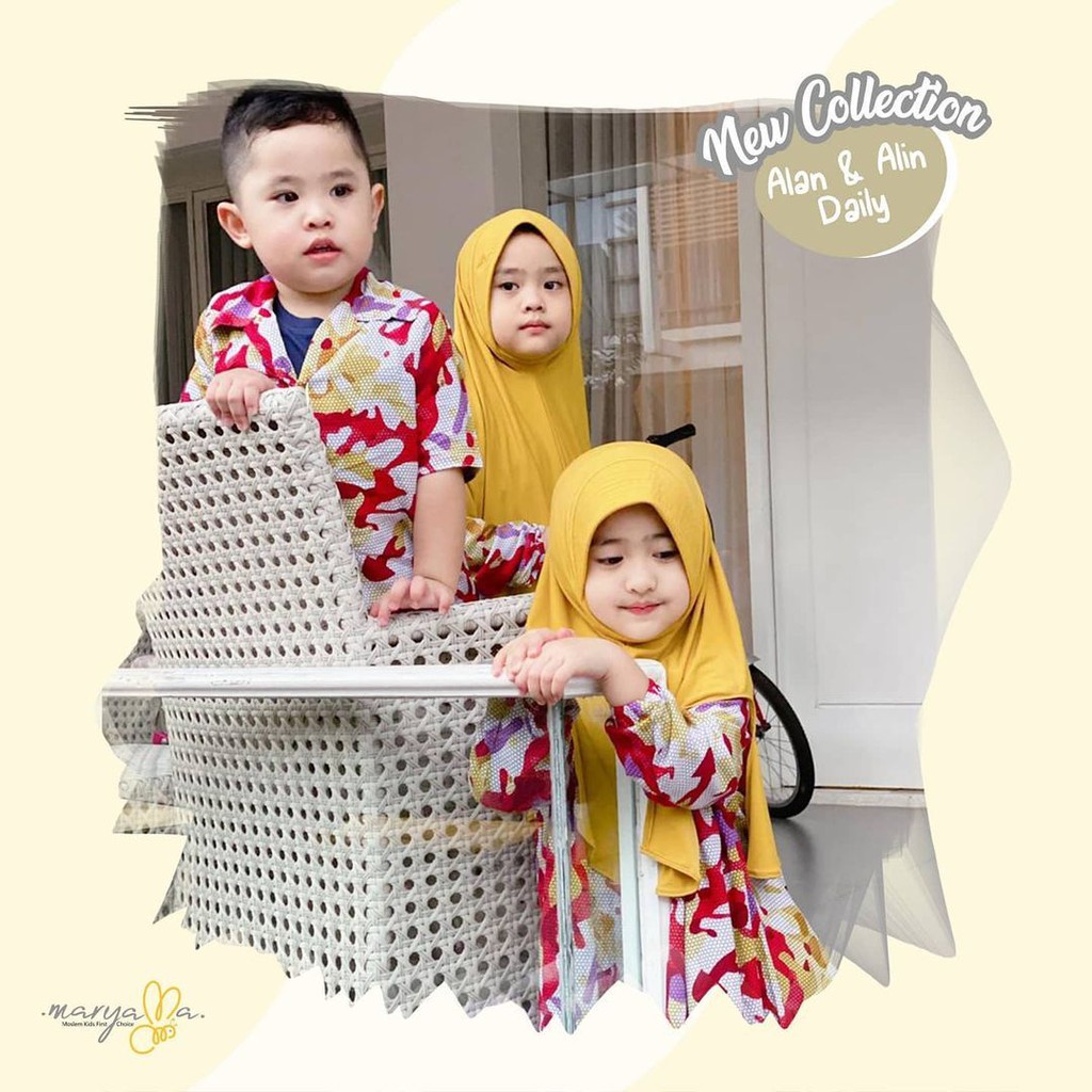 (Promo) Baju Anak Laki Laki Baju Setelan Alan Daily Set By Maryama Kids - Merah