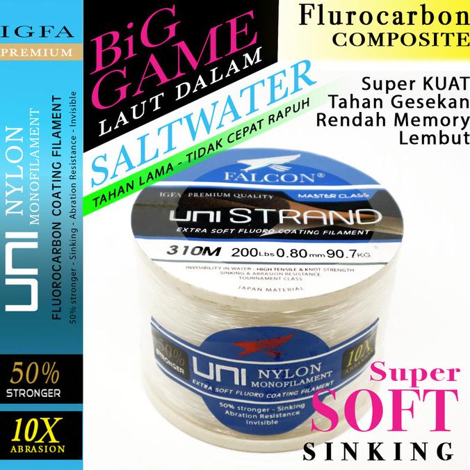 Senar Tali Benang Pancing Falcon Uni Strand Big Game 050Mm 65 Lb