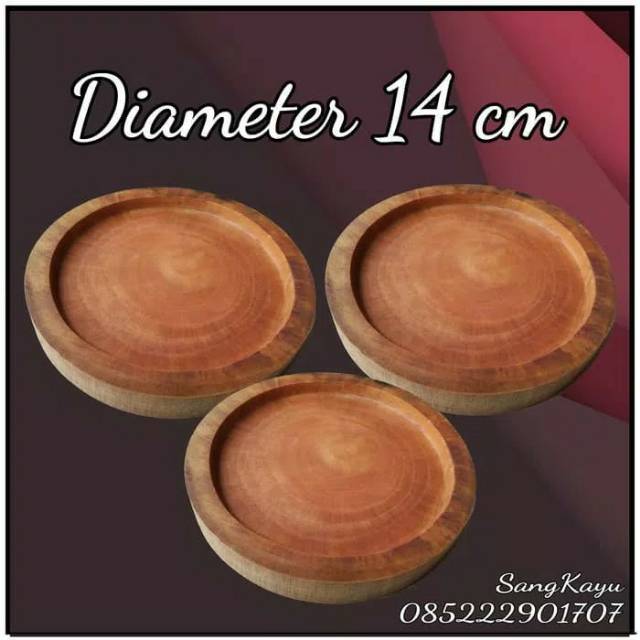 Alas mangkok wood plate tatakan piring dan gelas kayu wooden coaster