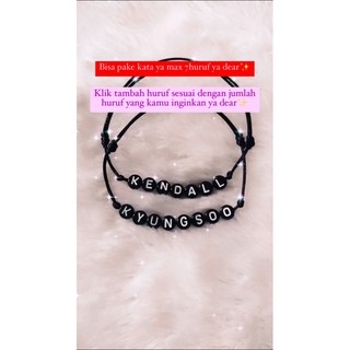  Gelang  Couple  Inisial  DADU BULAT HARGA PERPCS HURUF A T 