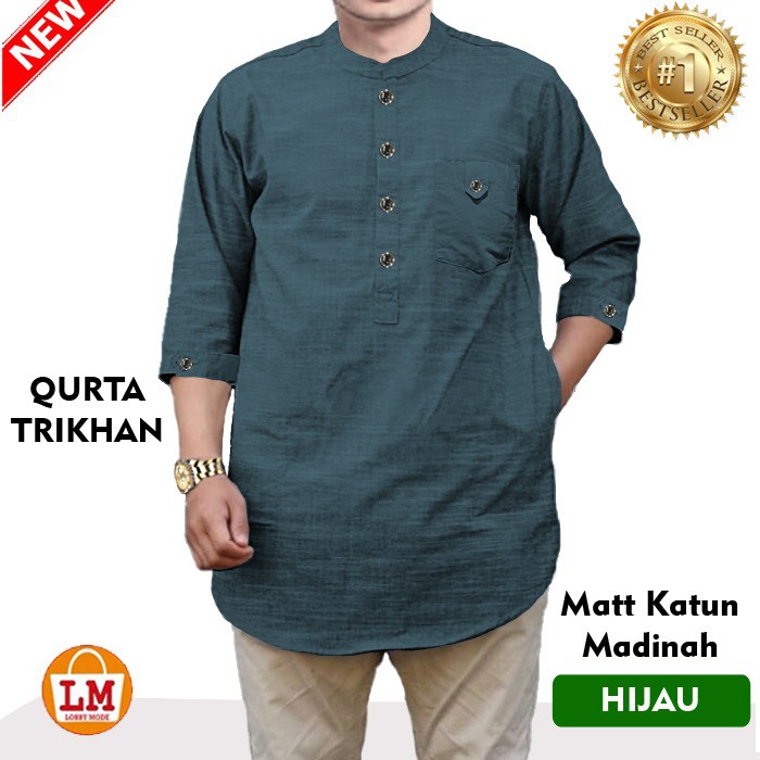 TERMURAH TERBARU Kemeja Muslim JUMBO Koko QURTA TRIKHAN Pria Ukuran M XL XXXL LMS 10758 10762 10766