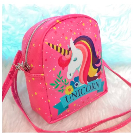 ( BAJ)TAS SELEMPANG ANAK CEWEK FASHION IMPORT TALI FULL PRINTING WATERPROOF LOL UNICORN HK FROZEN PO / TA025