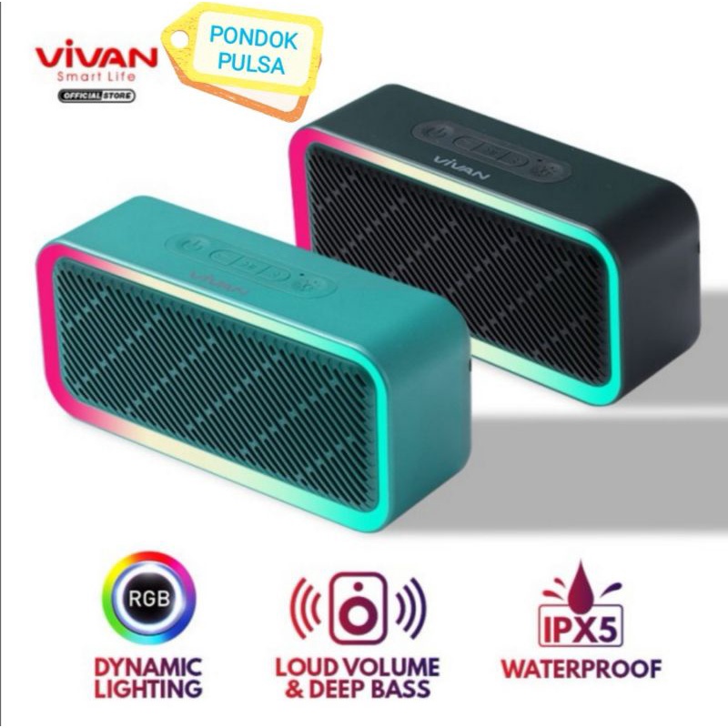 Speaker Bluetooth VIVAN VS6 RGB Lighting Effects Waterproof IPX5