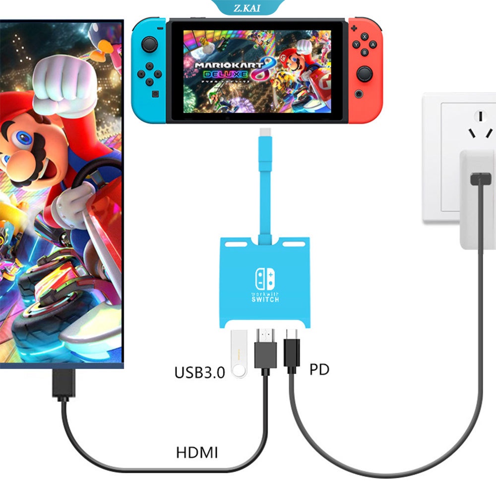 Docking Hub USB Type C Ke 4K HDMI Untuk Nintendo Switch