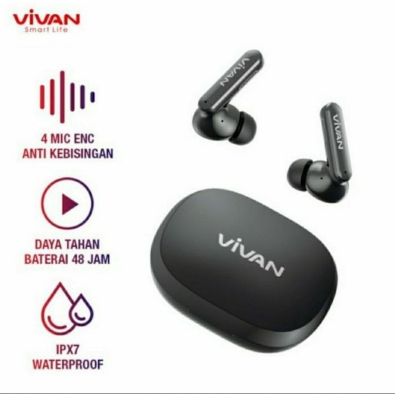 EARPHONES BLUETOOTH VIVAN T600NC TWS LIBERTY TRUE WIRELESS IPX4