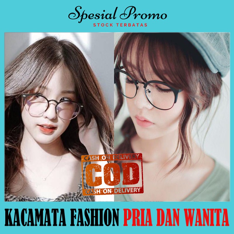 Kacamata Bulat Korea Fashion Pria Wanita Round Frame Kaca mata Style Korean Fashion Murah