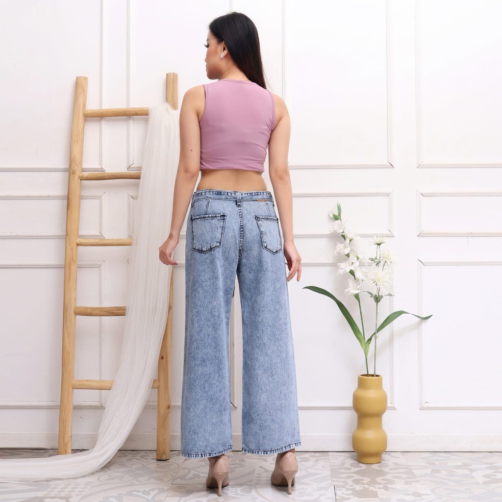 CELANA KULOT BELT JEANS//KULOT JEANS BELTO WANITA//HIGHWAIST KULOT LOOSE