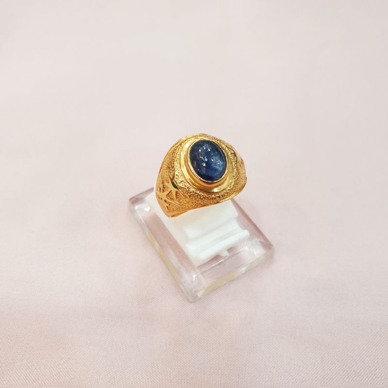 Cincin cowok batu ukir emas asli kadar 400