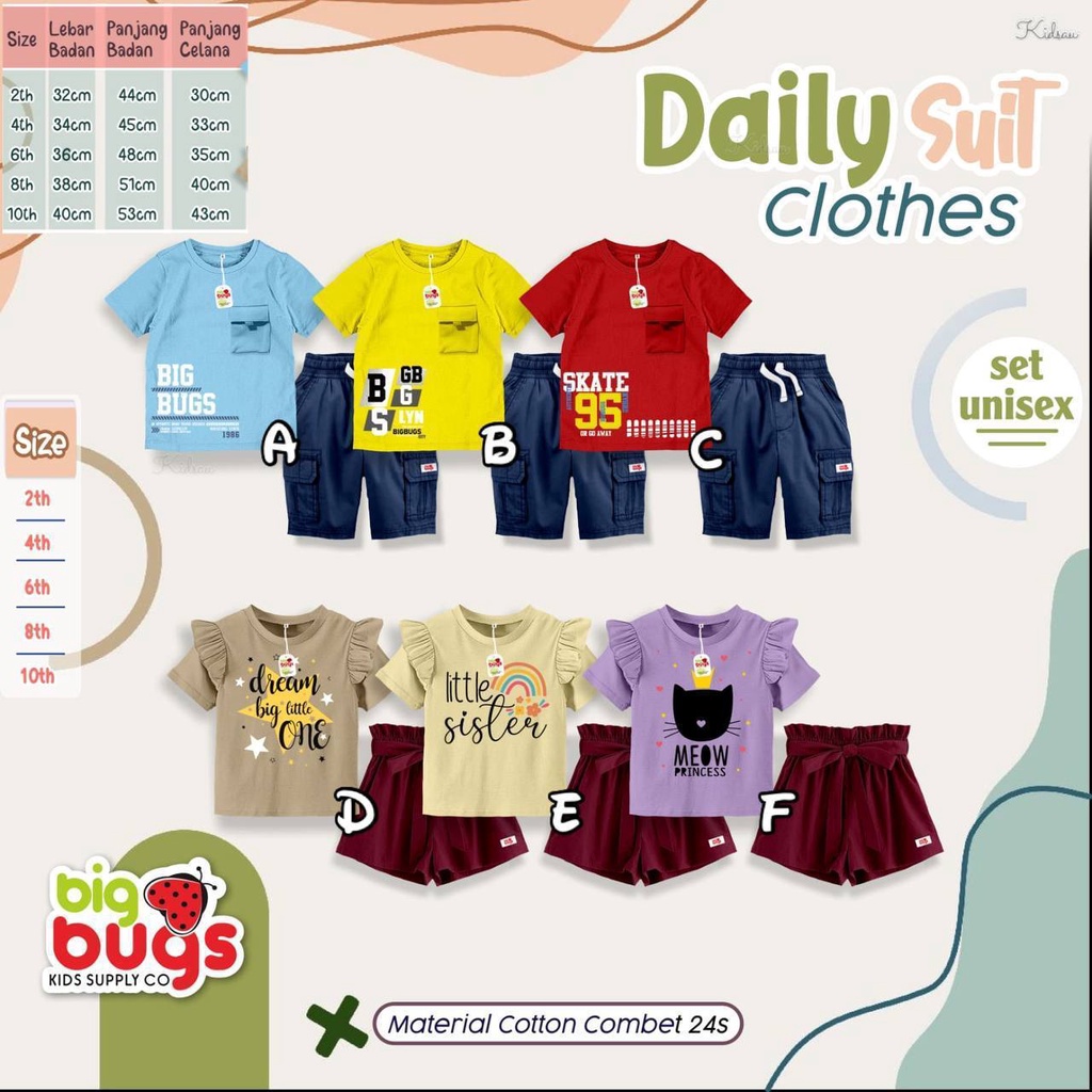 Setelan anak Daily Suit Clothes by Big Bugs