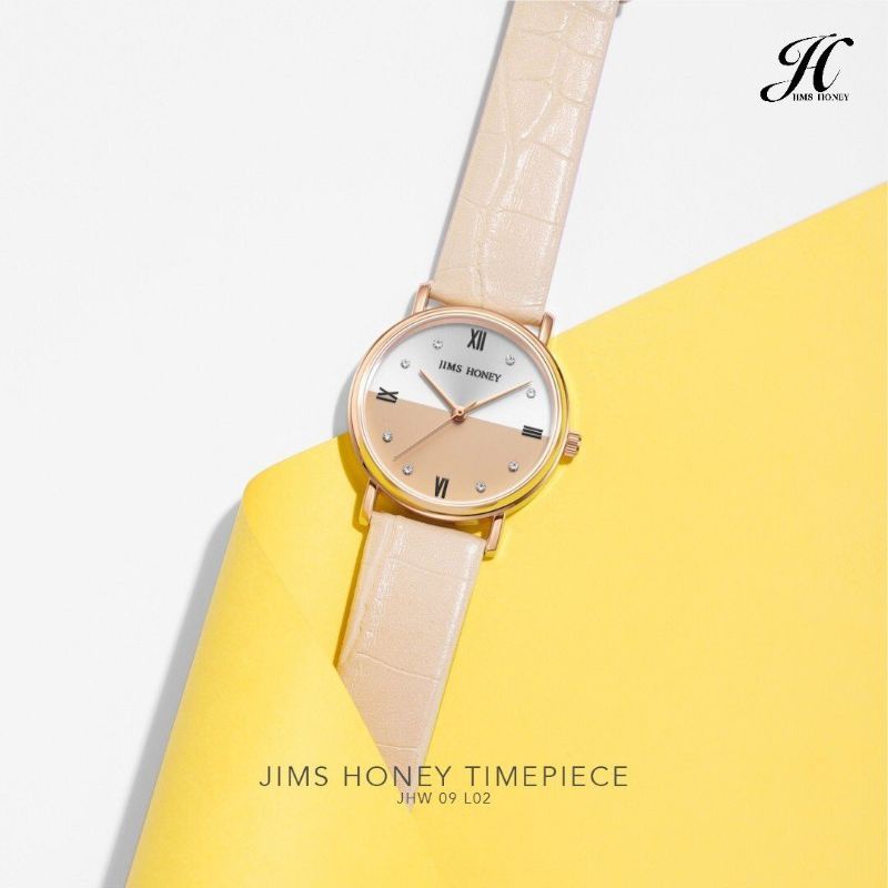 Jims Honey Jam Tangan Wanita Jhw 09 - Jam Murah Jimshoney Watch Analog - Arloji Strap Kulit Jamtangan Dual Tone Antiair Promo