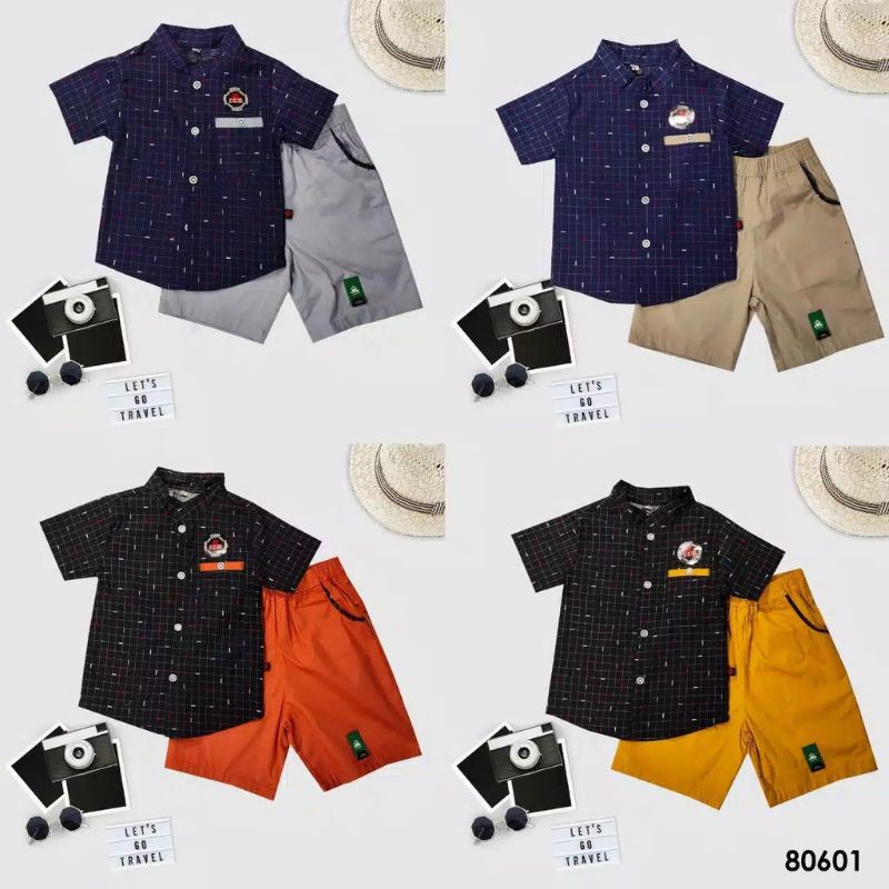 Yess kids setelan kemeja anak