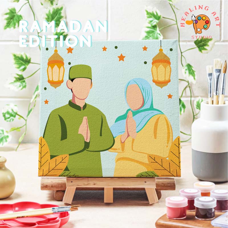 

Painting by number Kit Lukisan Salam Ramadhan Hampers LebaranArt set Healingart Peralatan melukis anak