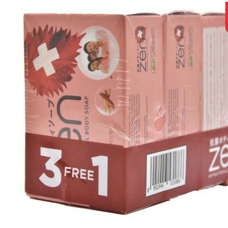 Zen Antibacterial Body Shop Shiso &amp; Sandalwood 4x70g