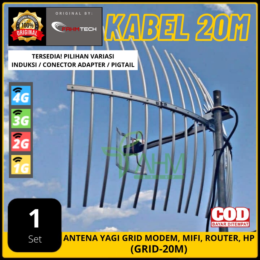 Antena Yagi Grid Modem, Mifi, Router, HP 4G - FAHM TECH (GRID-20M)