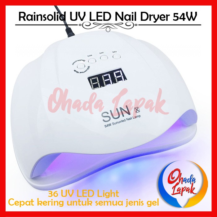 Pengering Kutek Kuku Gel SUN-X UV LED 54W Nail Dryer RainSolid