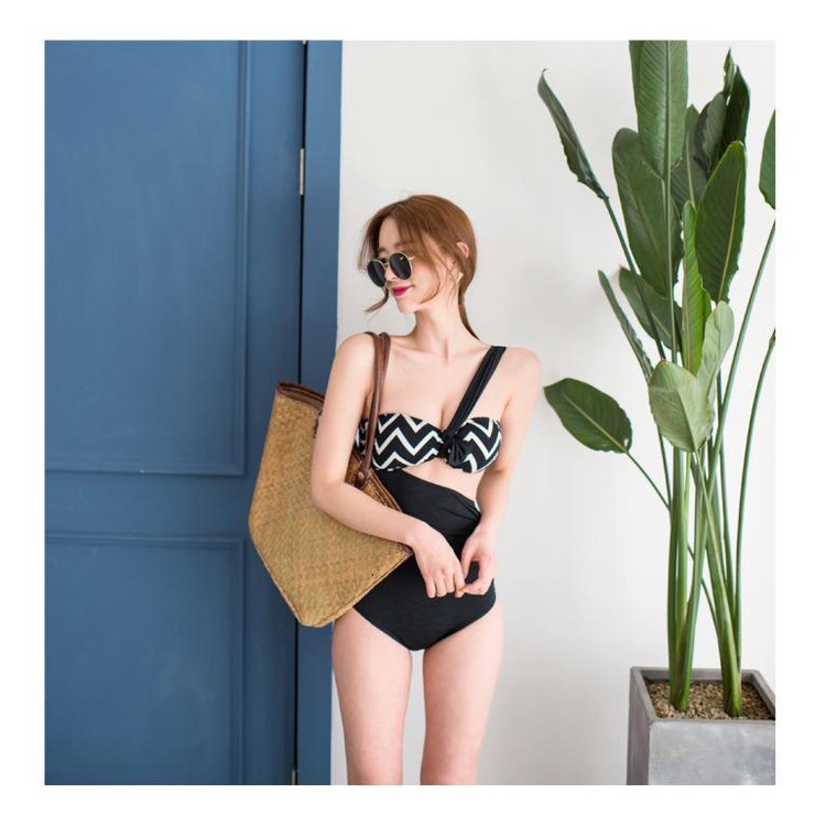 TELLY ➡️ S238 Baju Renang Black One-Piece Gaya Korea High Quality