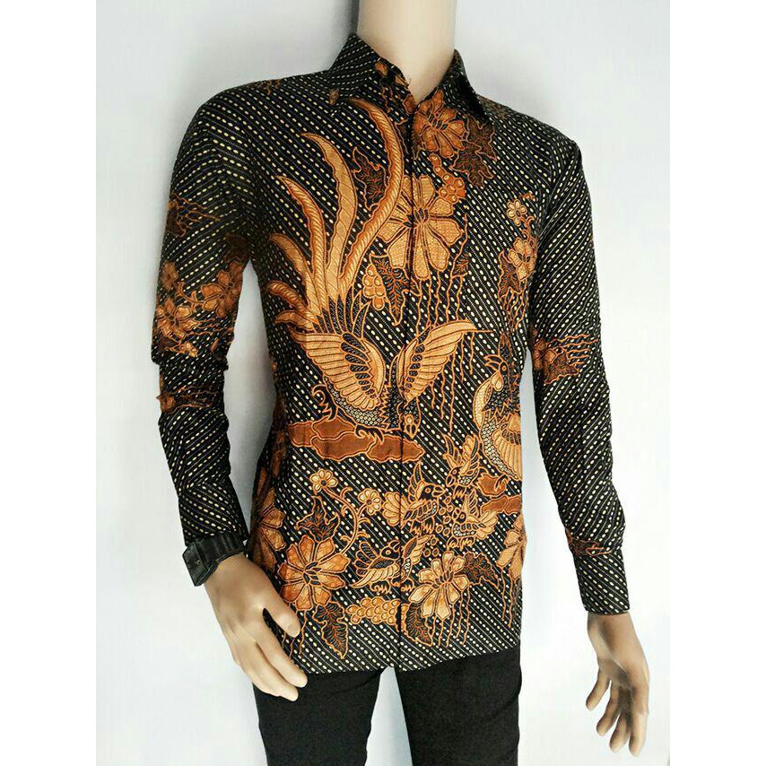 HARGA MURAH Risna Batik  HRB026 kenongo hem pendek padi  