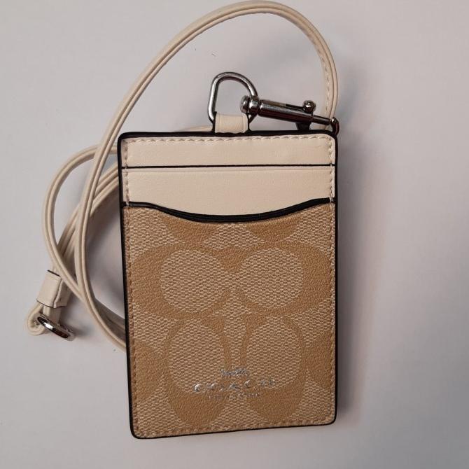 

Name Tag Holder Lanyard Gantungan ID Card White Brown