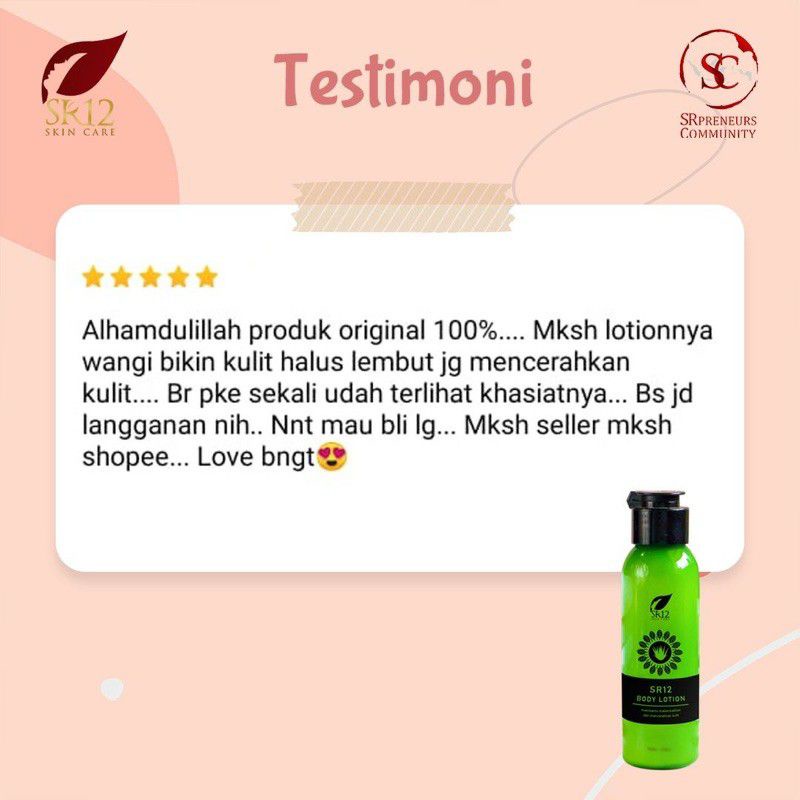 Whitening Night Body Lotion With Sakura Frogrance Series SR12 / Pencerah Tubuh / Pelembab Tubuh