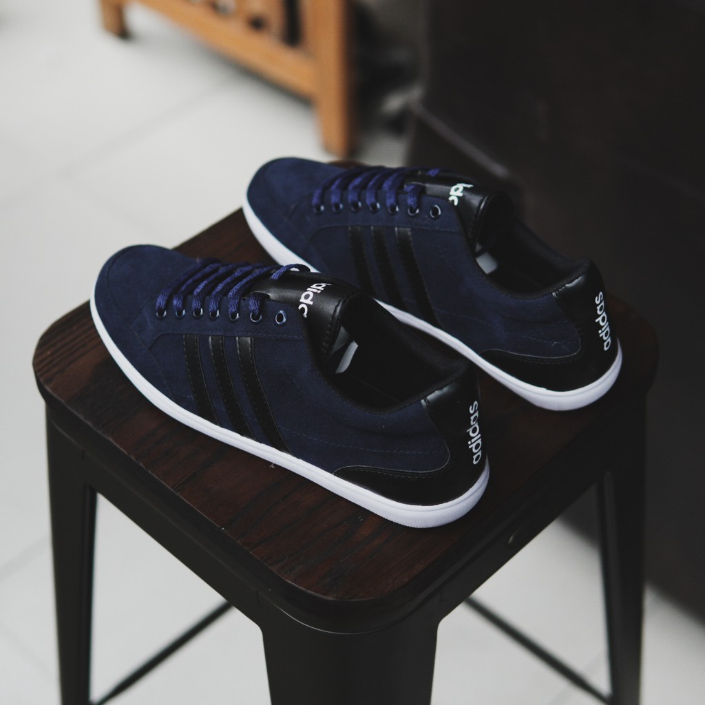 sepatu pria casual sneakers adidas neo derby navy grande original