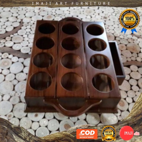 IMAJIART Tempat aqua gelas kayu jati Dekorasi Furniture Kayu Jati Blora Asli Oleh Seniman Jepara