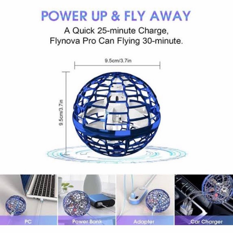 Flynova Pro Flying Ball Flying Boomerang Ball Spinner Bola Terbang LED