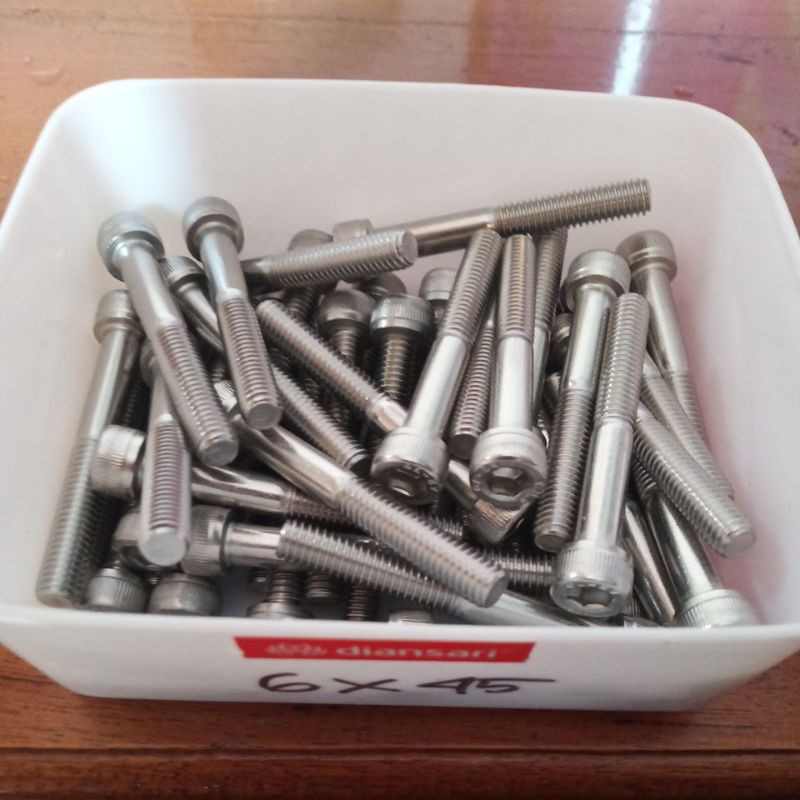 Baut L Stainless M6 x 45.