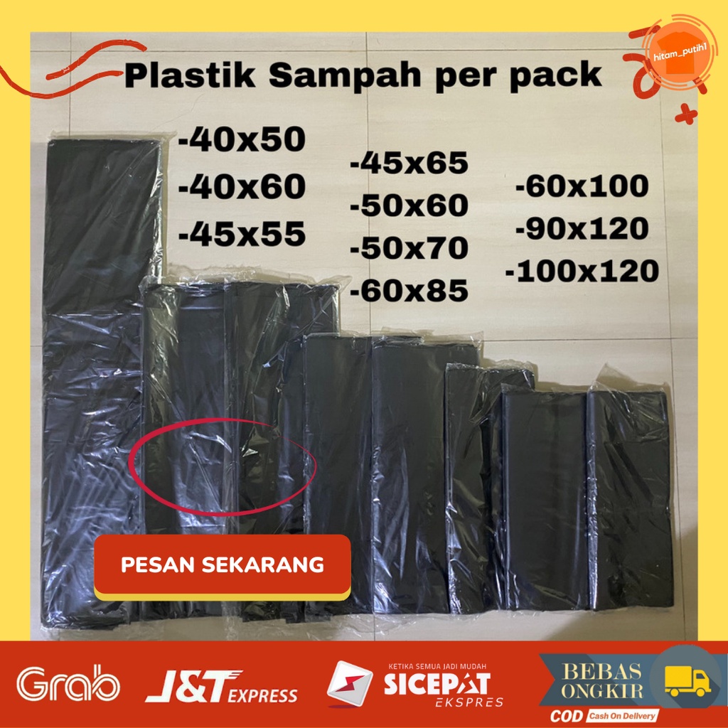 Jual Plastik sampah Trashbag per pack Kantong sampah harga perpack