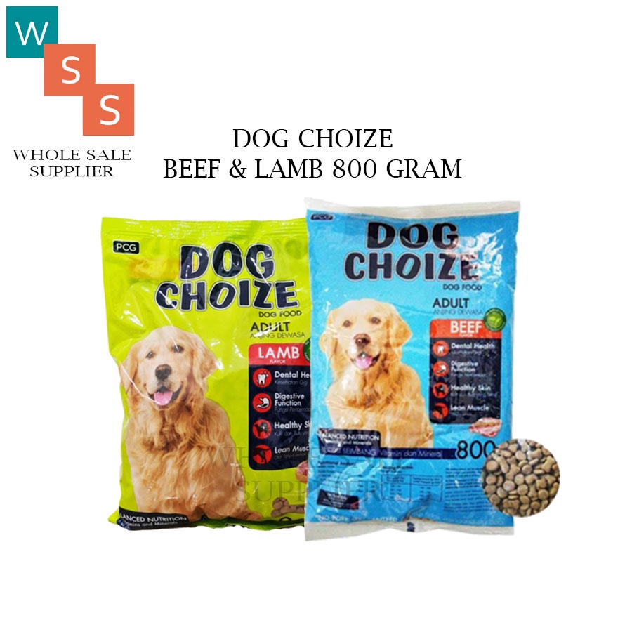 MAKANAN ANJING DOG CHOIZE BEEF &amp; LAMB 800GR SETARA BOLT DOG