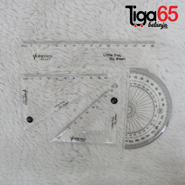 365 PENGGARIS SET 15CM #40911 Paket Penggaris / Penggaris Set Plastik 15cm 5in1 Estetik