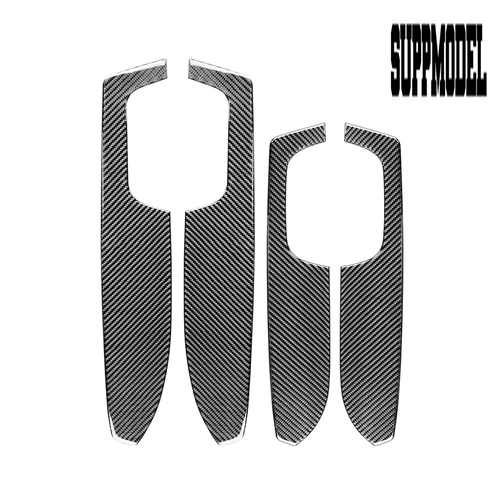 Suppmodelx 4Pcs Stiker Panel Armrest Pintu Mobil Toyota Tundra 2014-2018 Bahan Karbon Fiber Tahan Panas