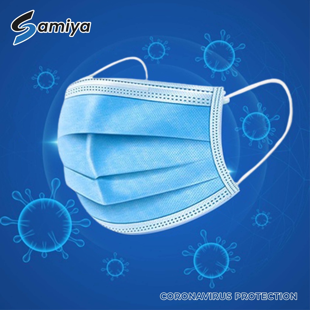 masker medis disposable 3ply black blue