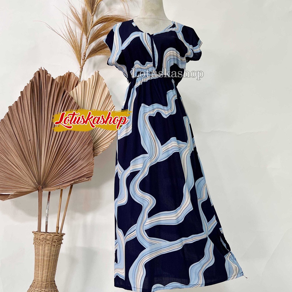 Dress Manohara Panjang Bali Vanesa-Vanesa Navy