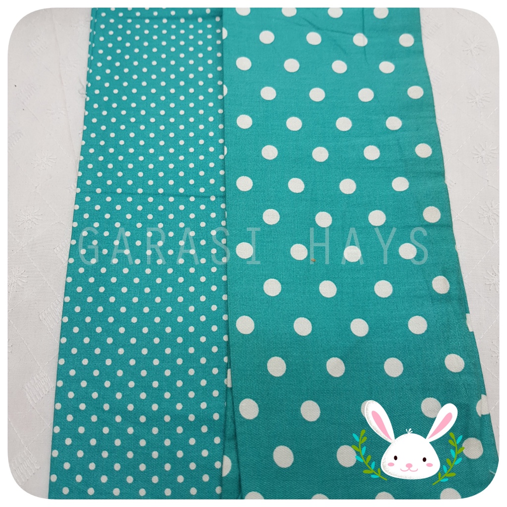 Kain Katun Jepang Japan Design Polkadot Hijau Biru Tosca