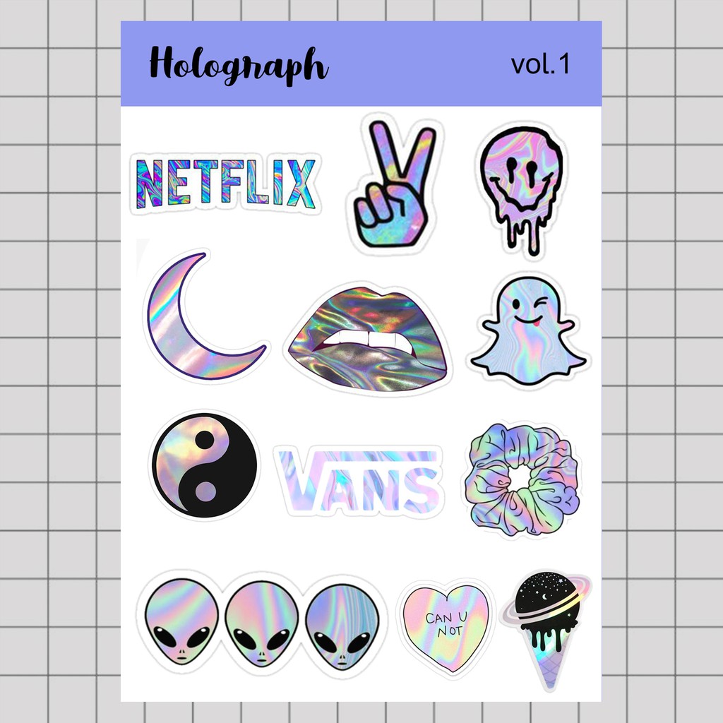 

Stiker Tumblr HP aesthetic / Stiker Laptop custom / stiker HP / Stiker Kpop | HOLOGRAPH VOL. 1