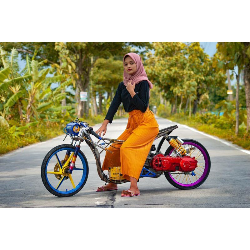 Rangka Drag MIO 200cc + Jok + Segitiga+shock depan