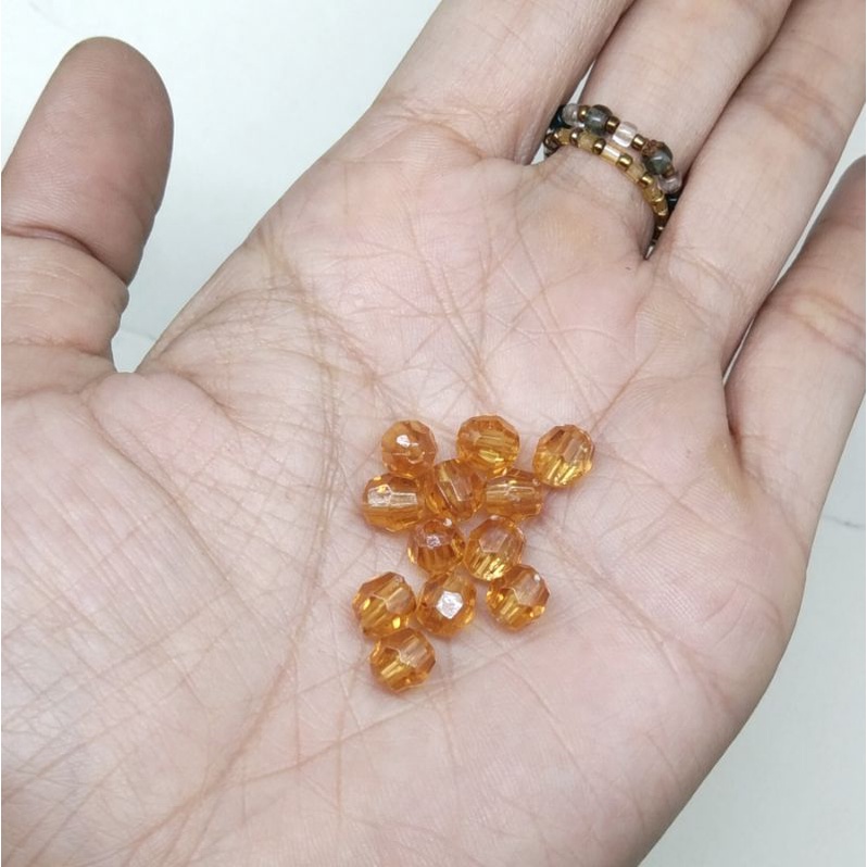 25gr manik kaca ACR segi ukuran 6mm