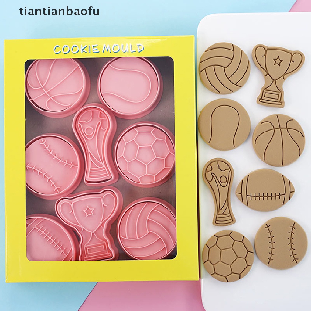 8 Pcs / Set Cetakan Pemotong Kue Fondant Tema Olahraga Sepak Bola