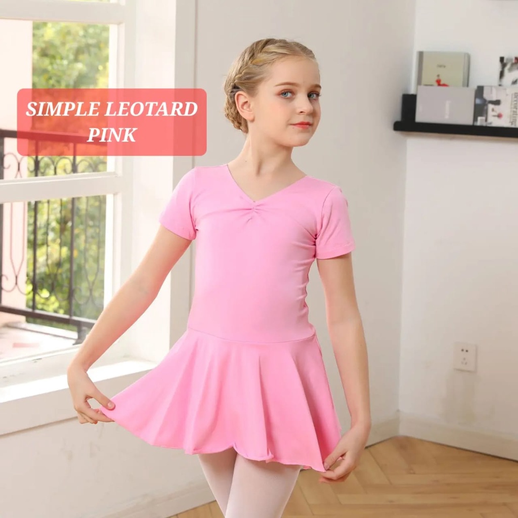 SIMPLE LEOTARD BAJU BALET GYM GYMNASTIC SENAM ANAK REMAJA BALLERINA IMPOR ADEM NYAMAN