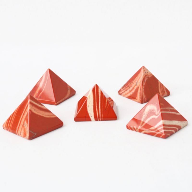 Red Jasper Crystal Pyramid / Piramida Piramid Kristal Merah  Healing Stone Chakra Seven Natural Batu